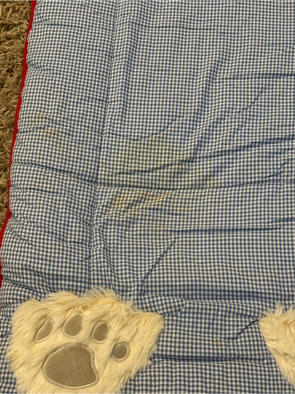 Children's Blue Bear Sleeping Bag with Red Trim - Picture 3 of 3